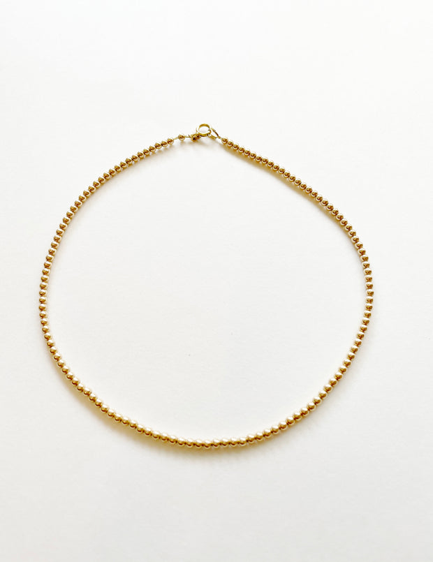 gold filled beaded choker - water resistant beaded necklace