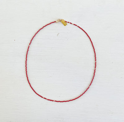 Red Seed Bead Necklace