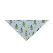 watercolor blue grandmillennial dog Christmas bandana