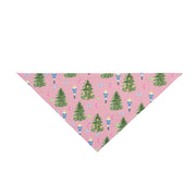 watercolor pink grand millennial dog Christmas bandana