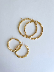 Beaded Hoop Earrings (4mm)- 2 Sizes
