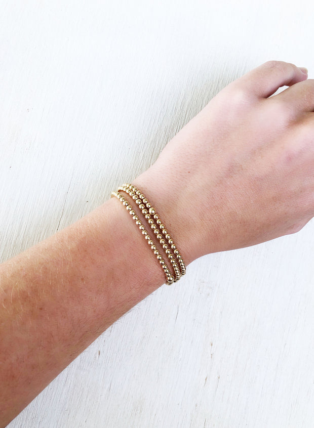 3mm gold filled beaded bracelets