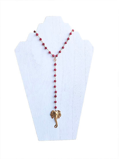 Elephant Necklace - Crimson