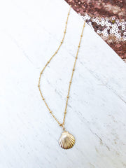 clamshell gold filled necklace - beachy jewelry brands - best quality gold jewelry