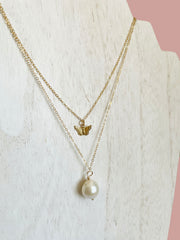 freshwater pearl charm necklace