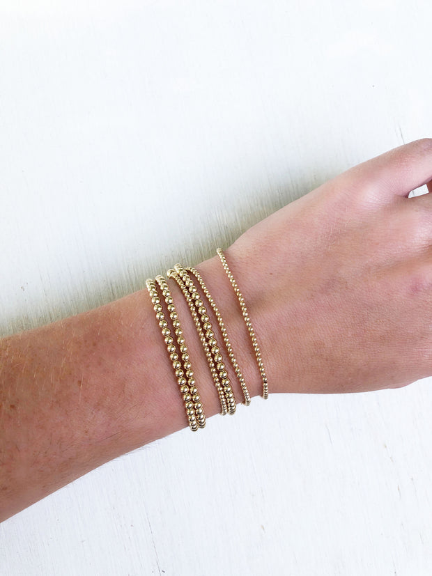 gold filled beaded stretch bracelets. enewton bracelets