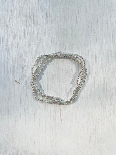 Everyday Beaded Bracelet - 2mm Silver