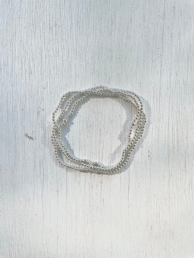 Everyday Beaded Bracelet - 2mm Silver