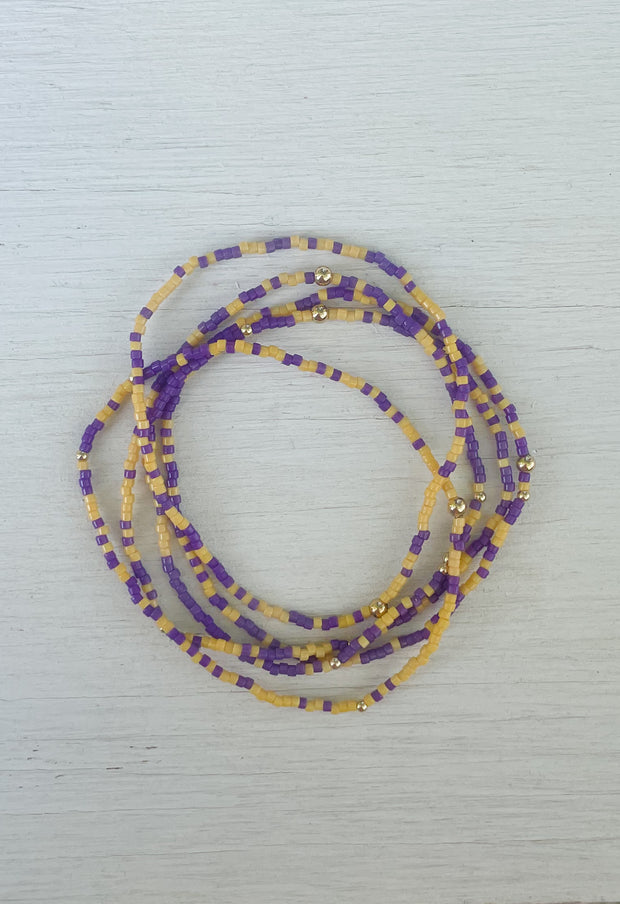 LSU purple and gold bracelets